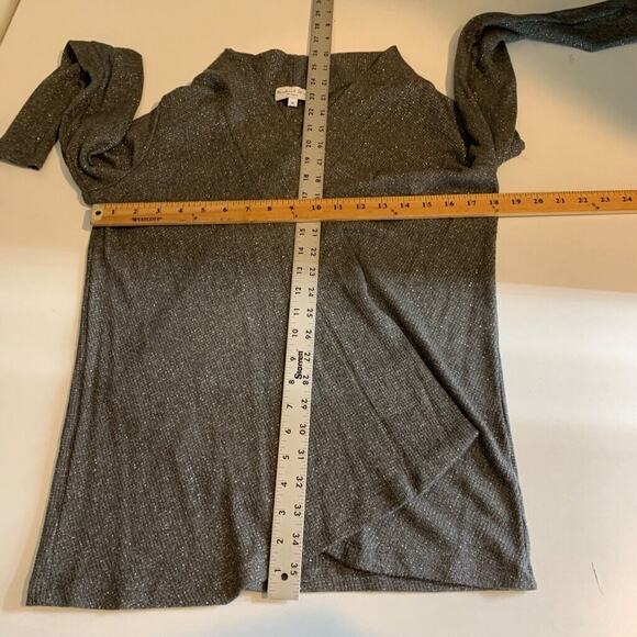 Michael Stars Cardigan Womens XS Extra Small Gray Silver Metallic Open Front - Picture 10 of 12